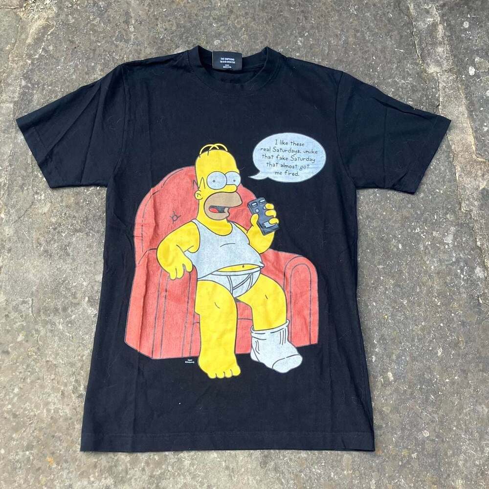 The Simpsons Homer Simpson Real Saturdays Graphic T-Shirt Black 2010